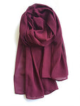 Crimson crepe chiffon scarf