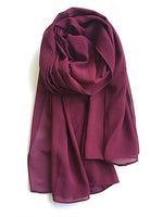 Crimson crepe chiffon scarf