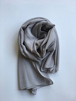 Grey crepe chiffon scarf