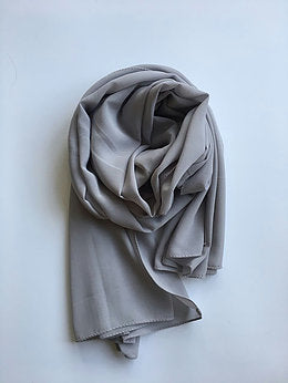 Grey crepe chiffon scarf