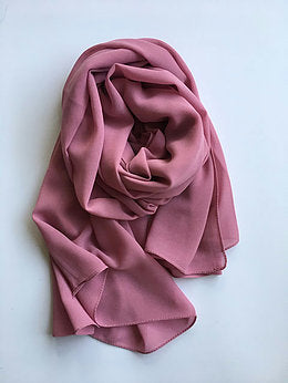Pink crepe chiffon scarf