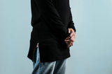 Long sleeved zip corner T-Shirt