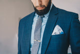 Wool Blue Windowpane Checkered Suit
